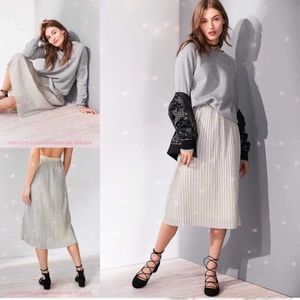 Urban Outfitters Pleated Gold Midi Skirt, Size XS